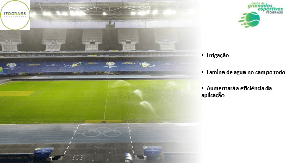 Aumentar a eficiência de corante em campo esportivo